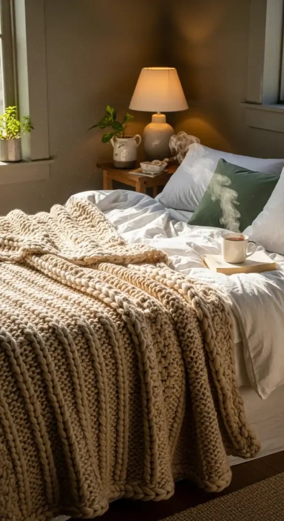 cotton-cable-knit-blanket