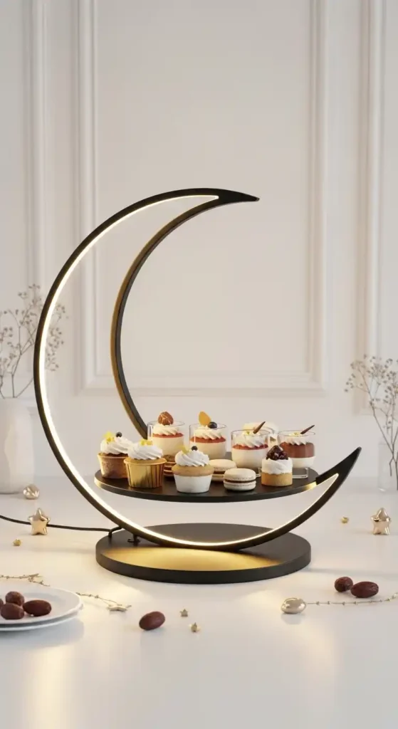 led-crescent-arch-dessert-display-stands
