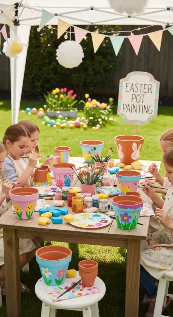 flower-pot-painting-station